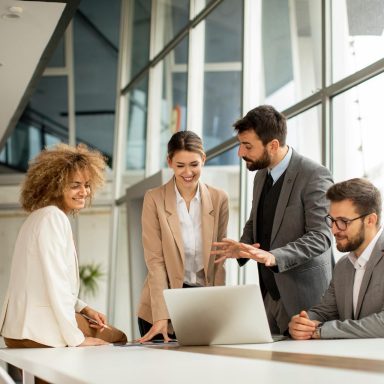 Group of multiethnic business people working together in the office