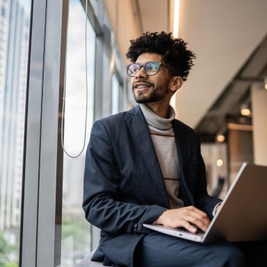 Young professional with laptop