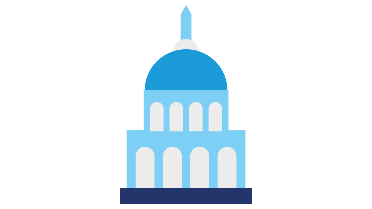 An illustration of a government building