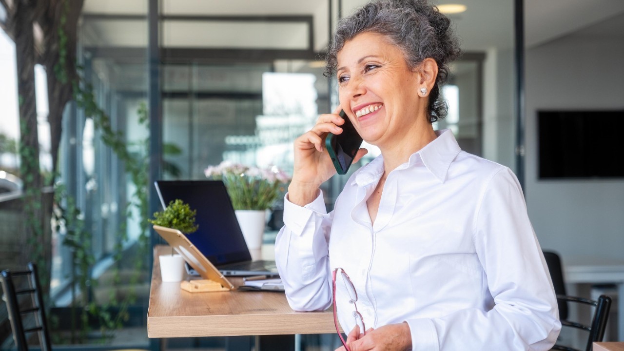 Woman talking on the phone