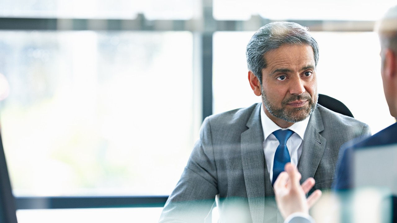 senior business man in a meeting